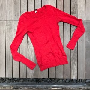 BARROW & GROVE Red Cashmere Crew Neck Sweater